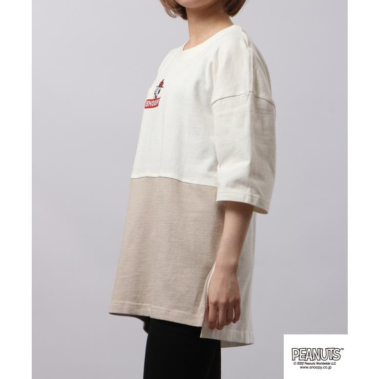 スヌーピー Tシャツ トップス プリント ドロップショルダー SNOOPY PEANUTS S M L s1132-184sp