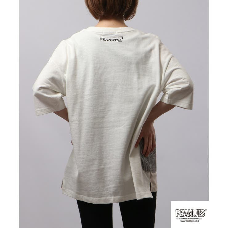 スヌーピー Tシャツ トップス プリント ドロップショルダー SNOOPY PEANUTS S M L s1132-184sp