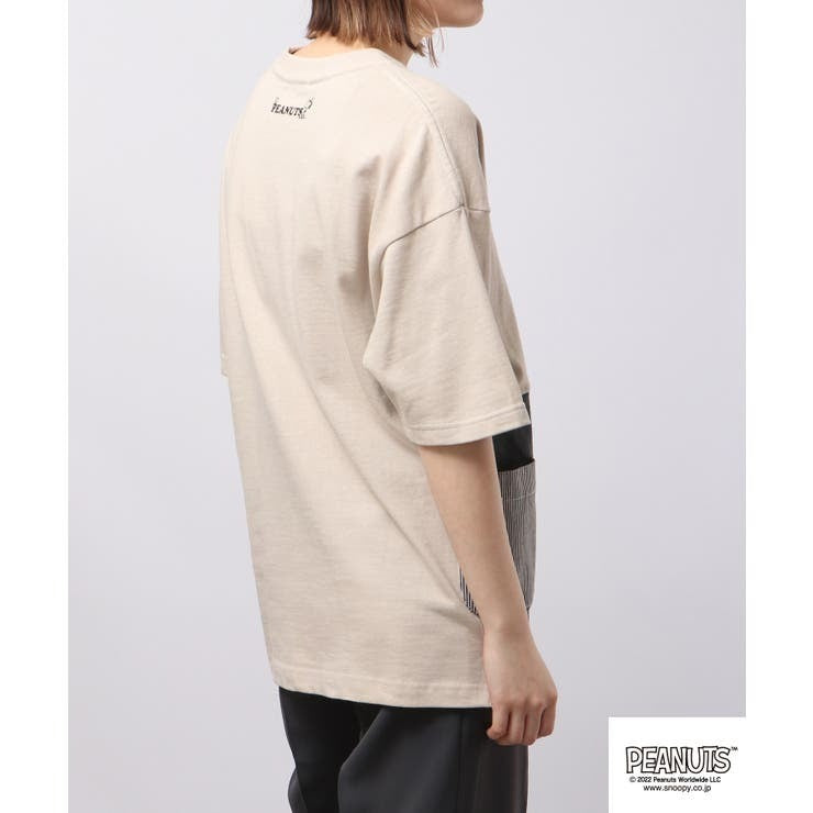 スヌーピー Tシャツ トップス プリント ドロップショルダー SNOOPY PEANUTS S M L s1132-184sp