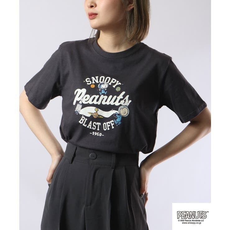 スヌーピー チャーリー・ブラウン Tシャツ 半袖 ロゴ 野球 宇宙 プリント SNOOPY PEANUTS s1132-157sp
