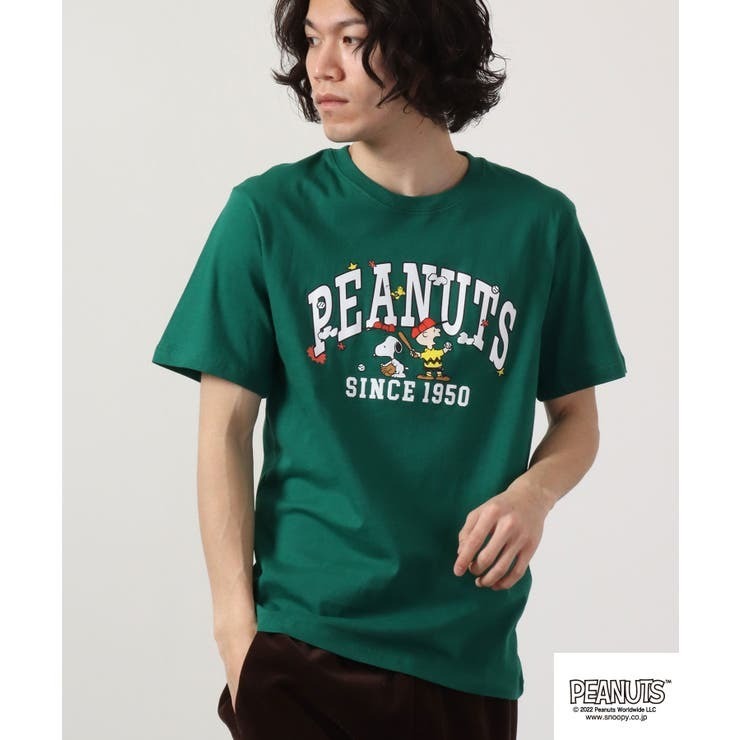 スヌーピー チャーリー・ブラウン Tシャツ 半袖 ロゴ 野球 宇宙 プリント SNOOPY PEANUTS s1132-157sp