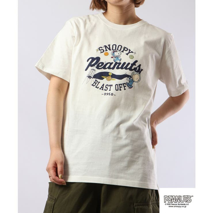 スヌーピー チャーリー・ブラウン Tシャツ 半袖 ロゴ 野球 宇宙 プリント SNOOPY PEANUTS s1132-157sp