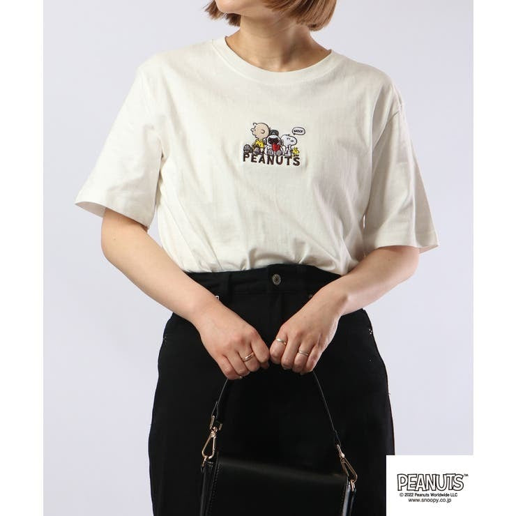 スヌーピー オラフ チャーリーブラウン Tシャツ 半袖 刺繍 SNOOPY PEANUTS s1132-153sp