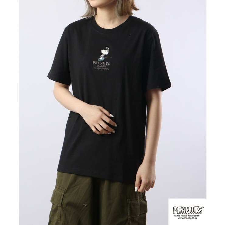 スヌーピー Tシャツ 半袖 ワンポイント 刺繍 SNOOPY PEANUTS s1132-151sp