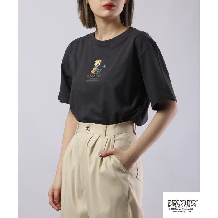 スヌーピー Tシャツ トップス 半袖 オラフ チャーリーブラウン 刺繍 SNOOPY PEANUTS s1132-152sp