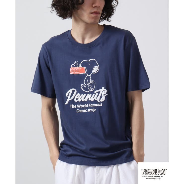 スヌーピー Tシャツ トップスチャーリーブラウン 半袖 プリント SNOOPY PEANUTS s1132-35
