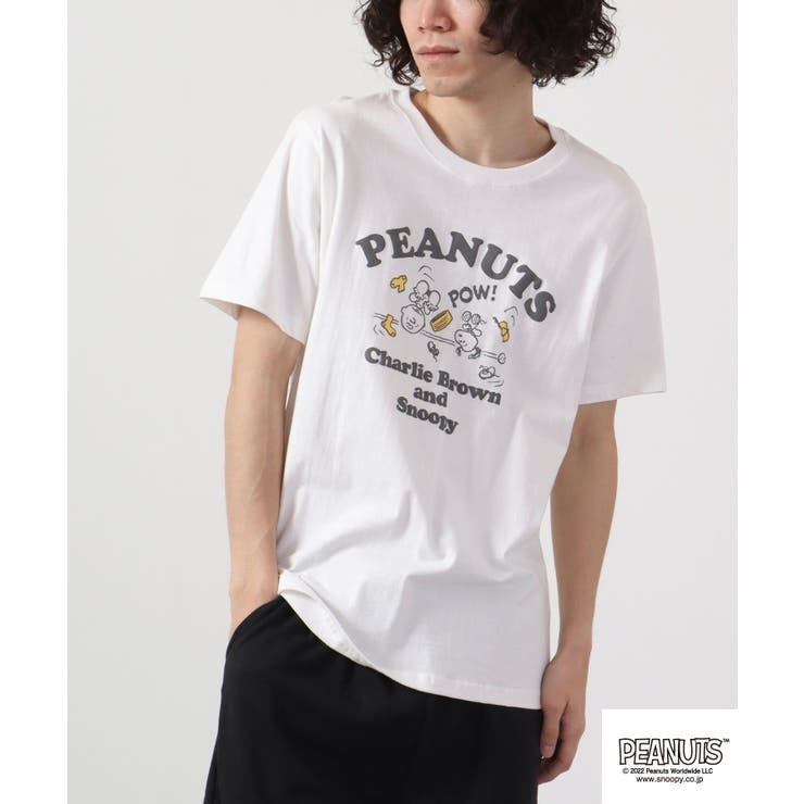 スヌーピー Tシャツ トップスチャーリーブラウン 半袖 プリント SNOOPY PEANUTS s1132-35