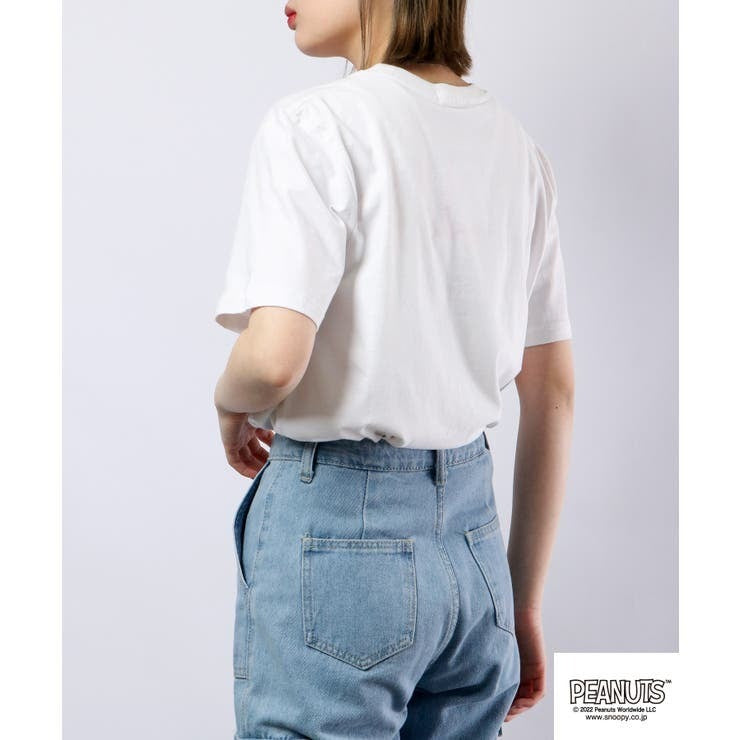 スヌーピー Tシャツ トップスチャーリーブラウン 半袖 プリント SNOOPY PEANUTS s1132-35