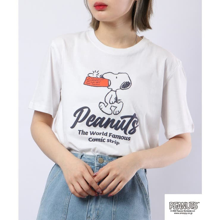 スヌーピー Tシャツ トップスチャーリーブラウン 半袖 プリント SNOOPY PEANUTS s1132-35