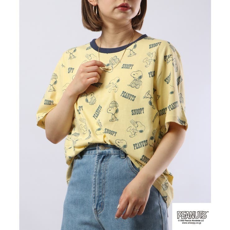 スヌーピー Tシャツ トップス 半袖 プリント SNOOPY PEANUTS s1132-170sp
