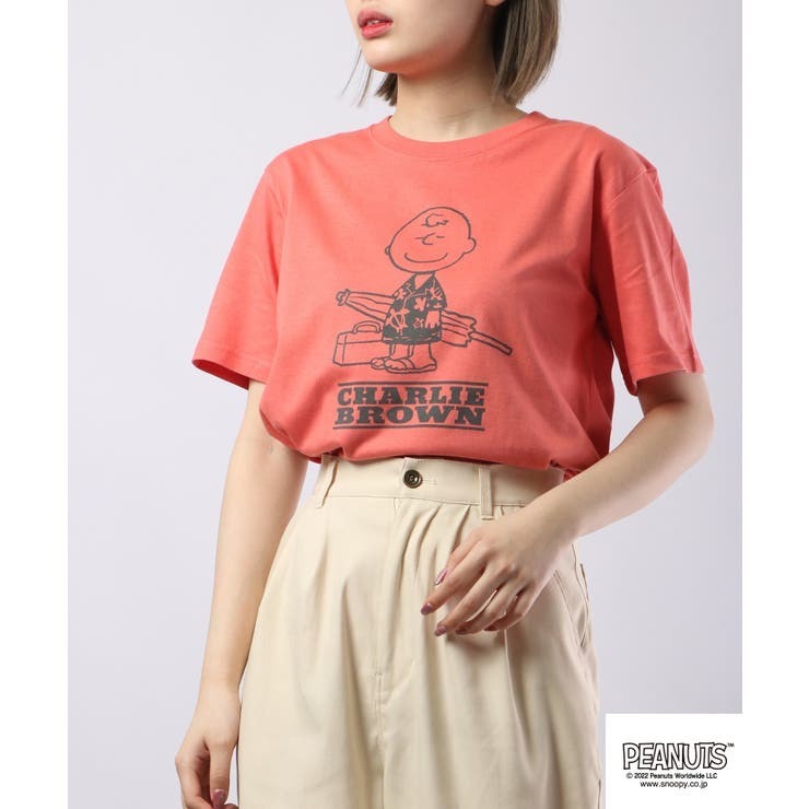 チャーリーブラウン ウッドストック Tシャツ トップス 半袖 ハワイアン SNOOPY PEANUTS s1132-163sp