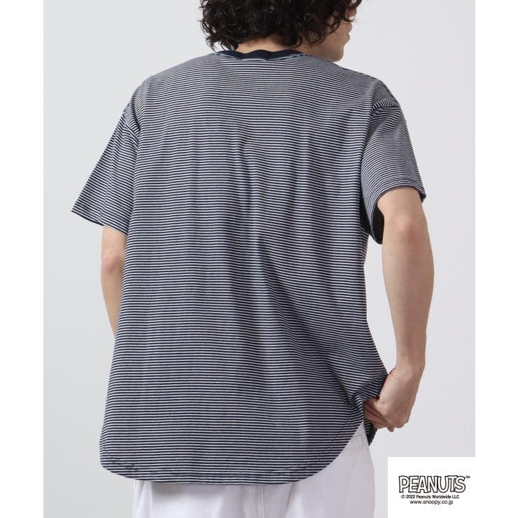 スヌーピー Tシャツ トップス 半袖 刺繍 ボーダー SNOOPY PEANUTS s1132-171sp