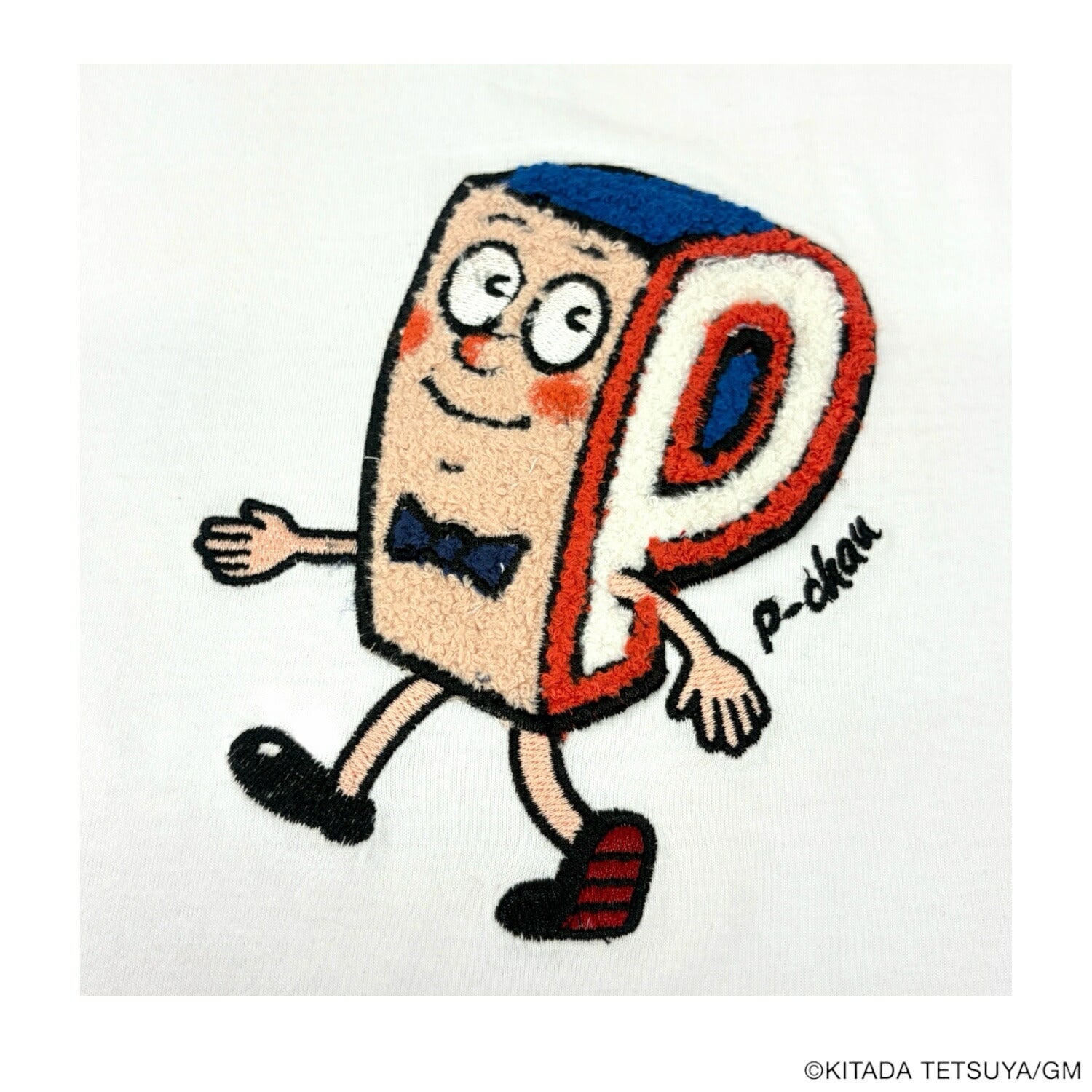 P-CHAN サガラ刺繍デザイン 半袖Tシャツ 立体感 刺繍 綿100% カジュアル デイリー使い 通勤 通学 メンズ レディース兼用 al1162-297