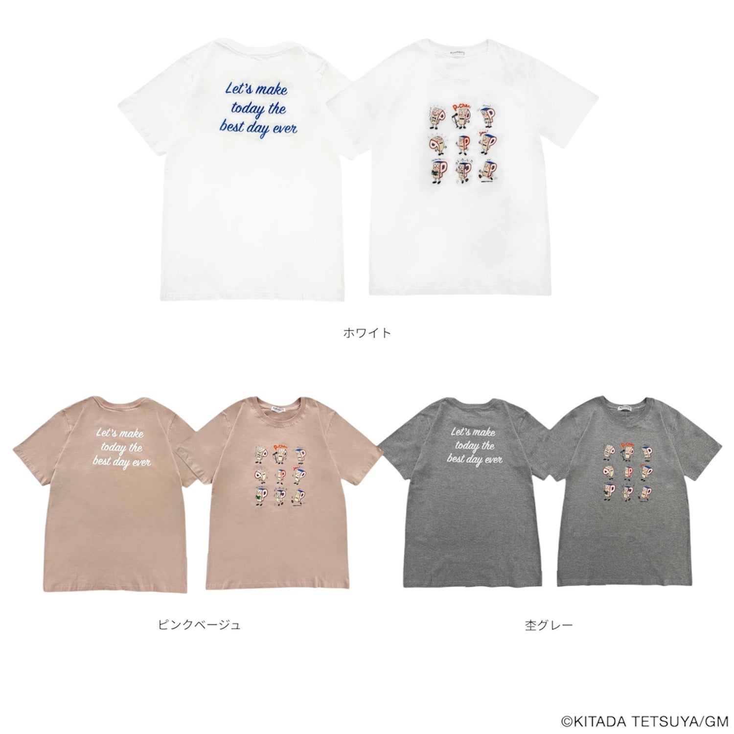 P-chan 9連キャラクタープリントTシャツ メンズ レディース 半袖 綿100% al1162-298