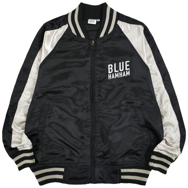 ブルーハムハム スカジャン アウター 刺繍 SNS 長袖 スペース ハムスター M L LL bh1823-686