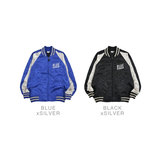 ブルーハムハム スカジャン アウター 刺繍 SNS 長袖 スペース ハムスター M L LL bh1823-686