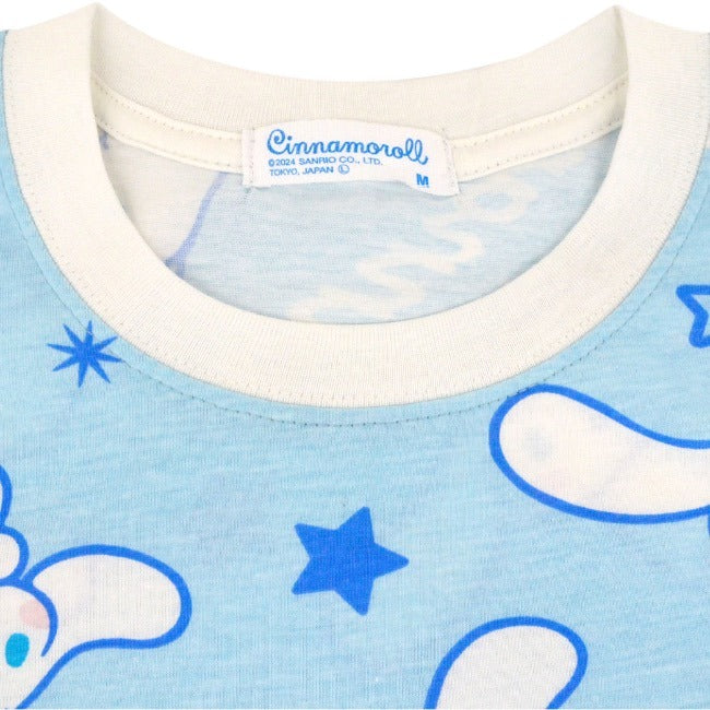 シナモロール Tシャツ 総柄 半袖 シナモン サンリオ キャラクターズ プリント メンズ レディース cr1142-284