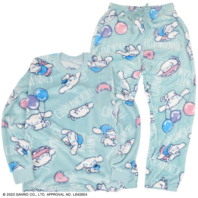 シナモロール サンリオ キャラクターズ トップス ボトムス セット ルームウェア 長袖 パンツ ボア フリース cr1634-586