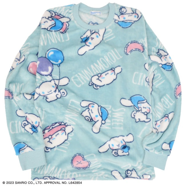 シナモロール サンリオ キャラクターズ トップス ボトムス セット ルームウェア 長袖 パンツ ボア フリース cr1634-586
