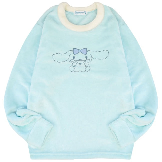 シナモロール トレーナー スウェット パンツ フリース セットアップ ルームウェア 部屋着 パジャマ サンリオ キャラクターズ cr1644-88