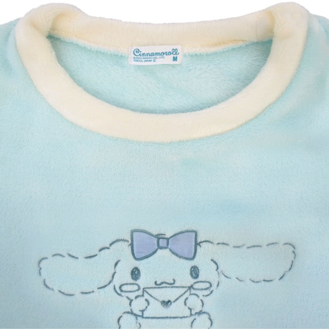 シナモロール トレーナー スウェット パンツ フリース セットアップ ルームウェア 部屋着 パジャマ サンリオ キャラクターズ cr1644-88