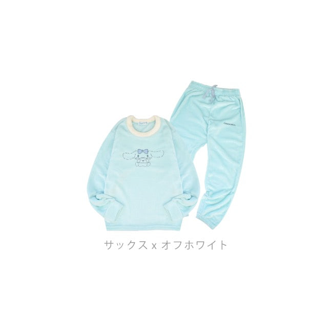 シナモロール トレーナー スウェット パンツ フリース セットアップ ルームウェア 部屋着 パジャマ サンリオ キャラクターズ cr1644-88