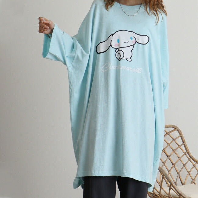 シナモロール ビッグ シルエット Tシャツ 半袖 ワンピース ルームウェア サンリオ キャラクターズ cr1742-304