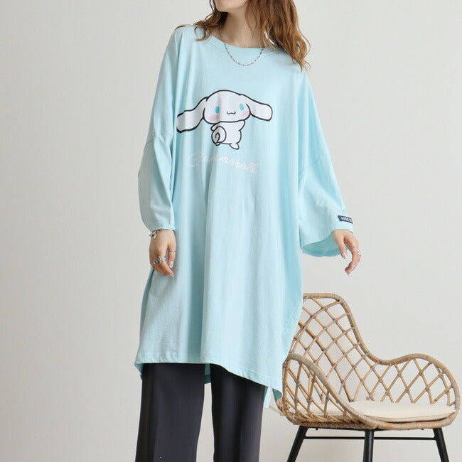 シナモロール ビッグ シルエット Tシャツ 半袖 ワンピース ルームウェア サンリオ キャラクターズ cr1742-304