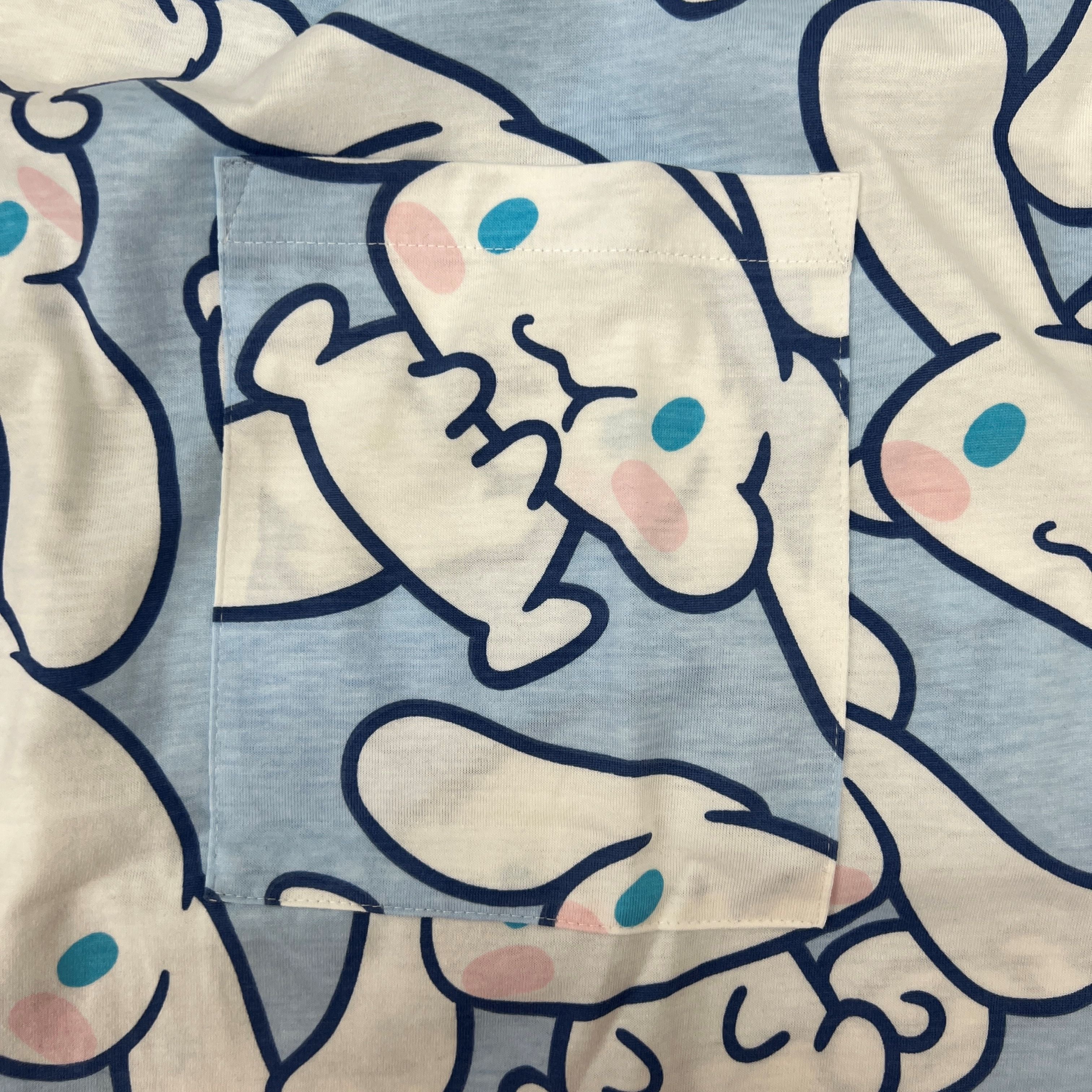 シナモロール 半袖 総柄 プリント スーパーBIG Tシャツ ワンピース 天竺 レディース サンリオ キャラクターズ sanrio cinnamoroll cr1762-57