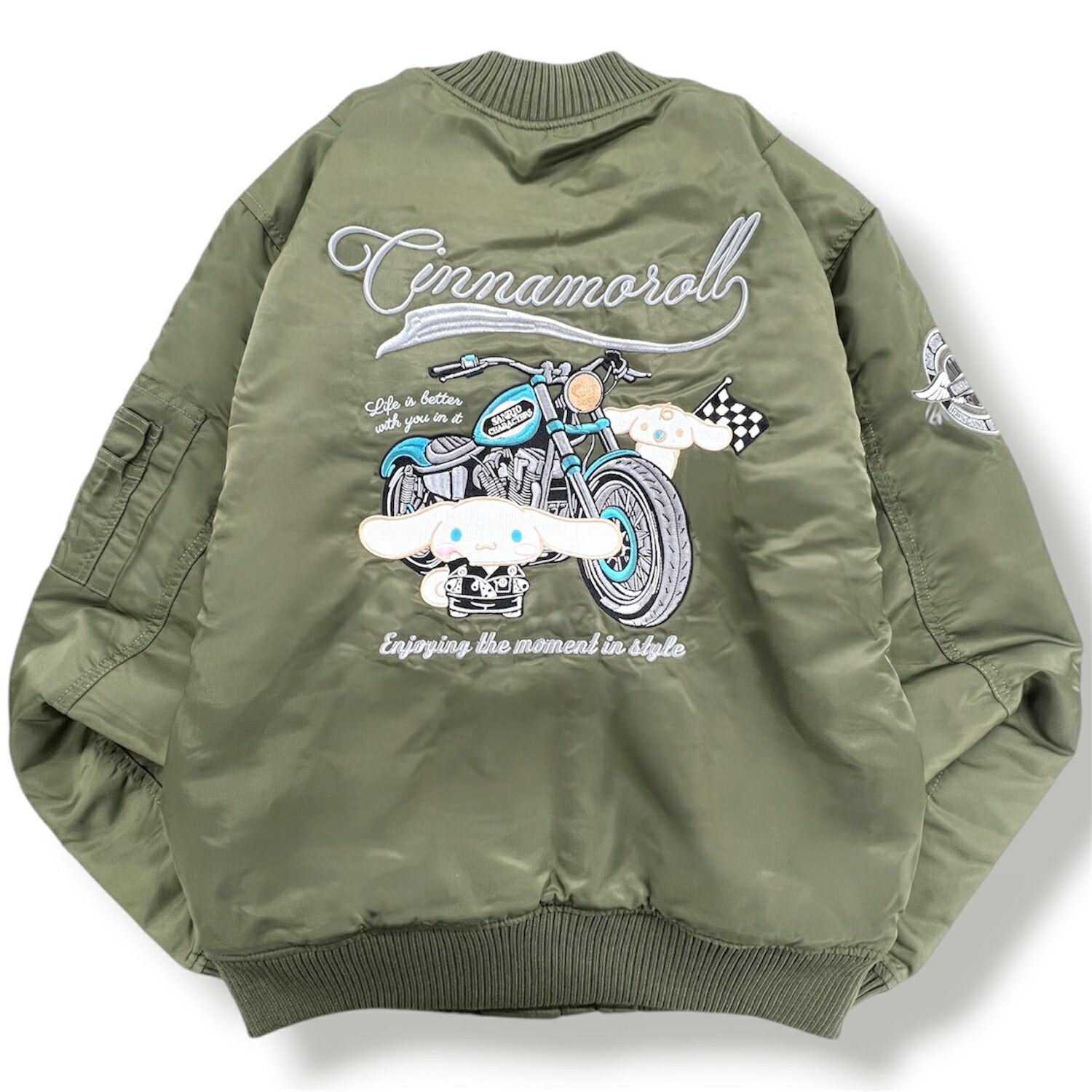 シナモロール MA-1 ジャケット サンリオ キャラクターズ 刺繍 羽織 アウター 秋 冬 春 cinnamoroll sanrio cr1854-137