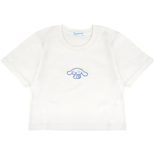 シナモロール Tシャツ ちびT サンリオ キャラクターズ 刺繍 レディース ショート丈 半袖 cr2142-331
