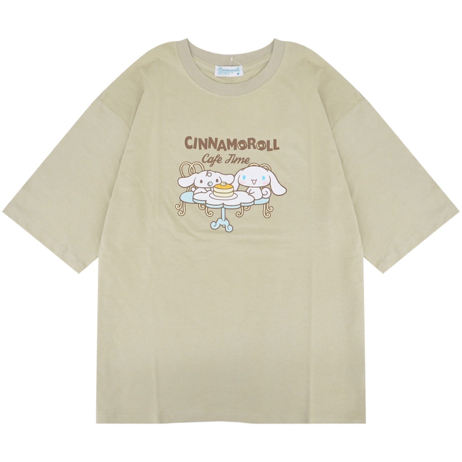 シナモロール Tシャツ オーバーサイズ 半袖 プリント 刺繍 トップス サンリオ キャラクターズ レディース cr2152-197