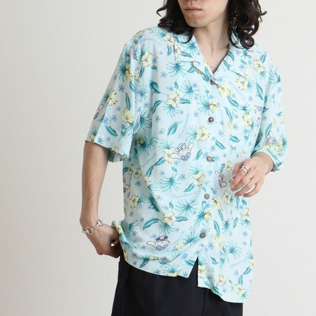 シナモロールアロハ シャツ 半袖 夏 海 総柄 aloha レディース ハワイ サンリオ キャラクターズ cr2542-216