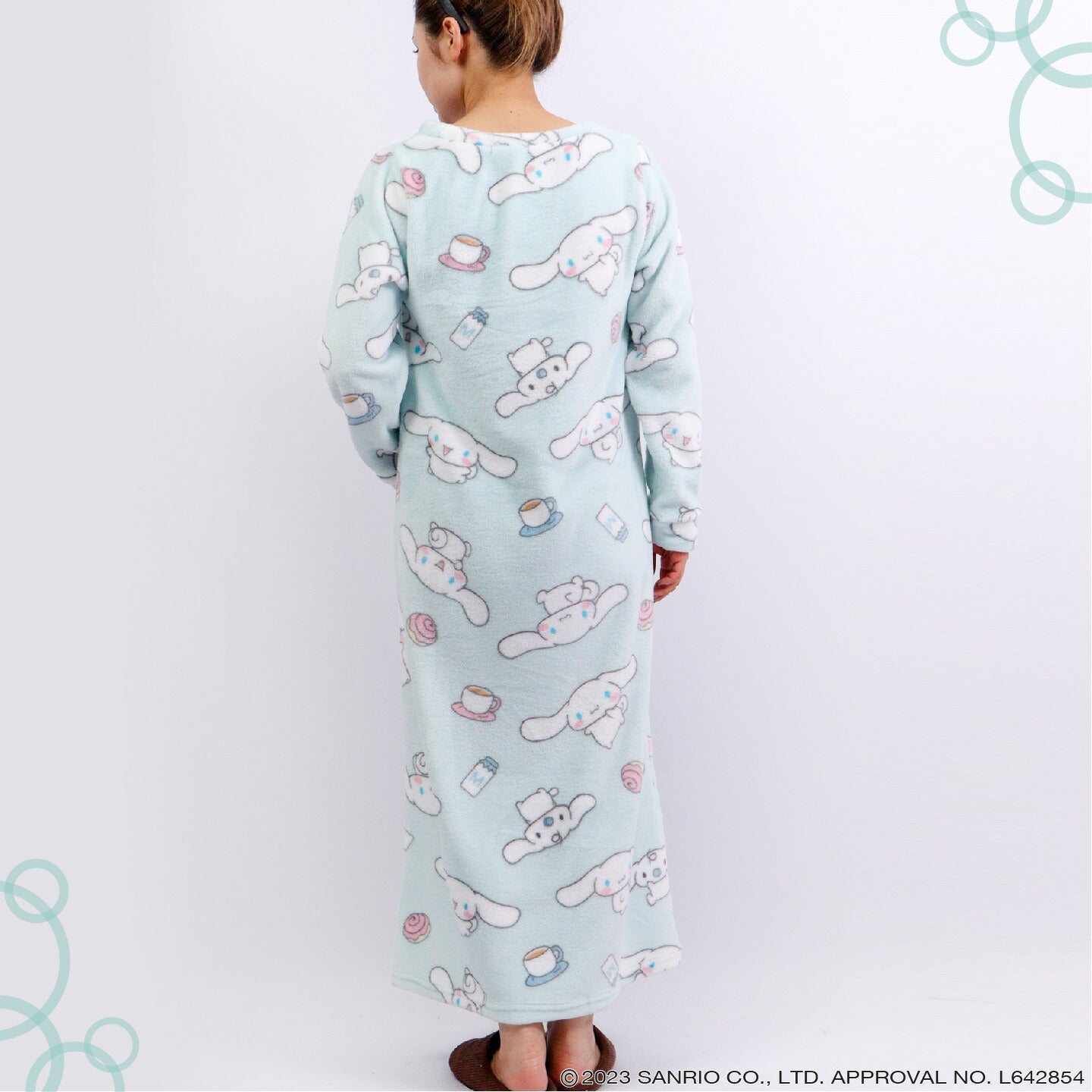 シナモロール ワンピース 長袖 プリント 部屋着 サンリオ キャラクターズ cr2724-756
