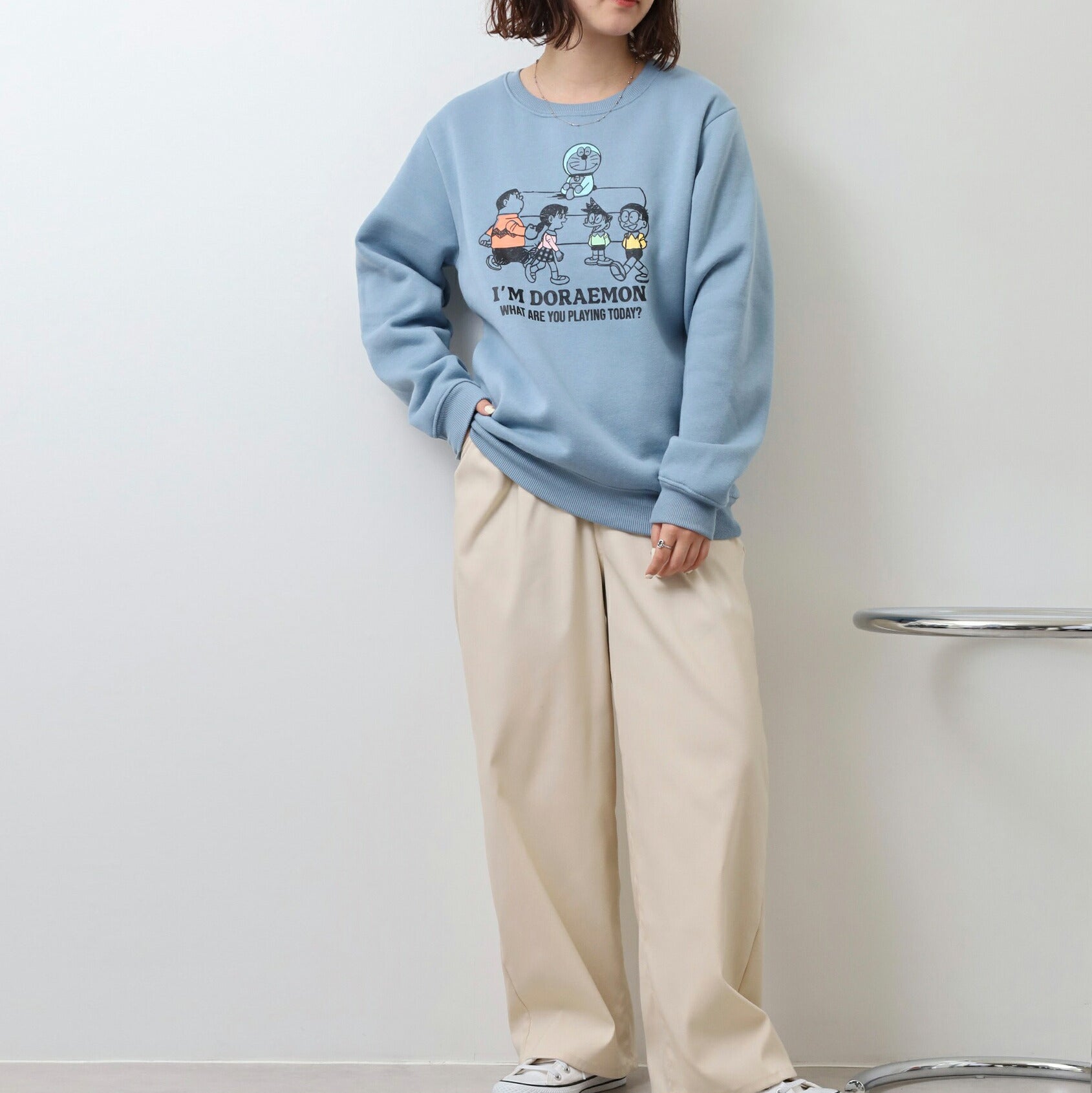 アイム ドラえもん トレーナー 裏起毛 プリント 刺繍 ロゴ I'm Doraemon メンズ レディース dr1344-71