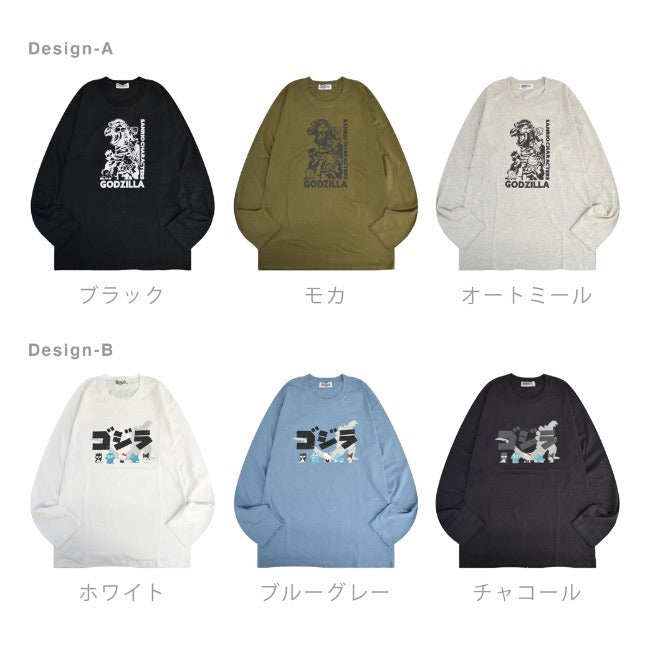 ゴジラ サンリオ キャラクターズ プリント 長袖 Tシャツ 春 秋 GODZILLA gz1243-39