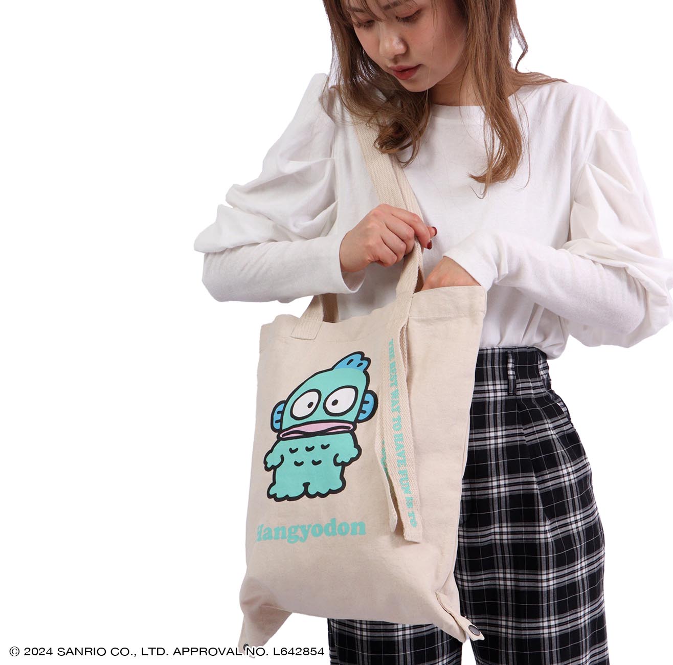 ハンギョドン トート バケット バッグ 2WAY お買い物袋 エコバッグ グッズ サンリオ キャラクターズ hg-1000