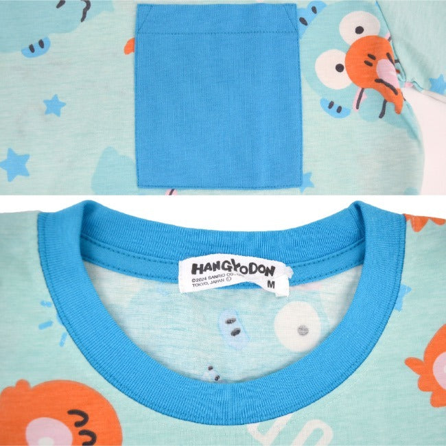 ハンギョドン Tシャツ 総柄 半袖 サンリオ キャラクターズ プリント メンズ レディース hg1142-288