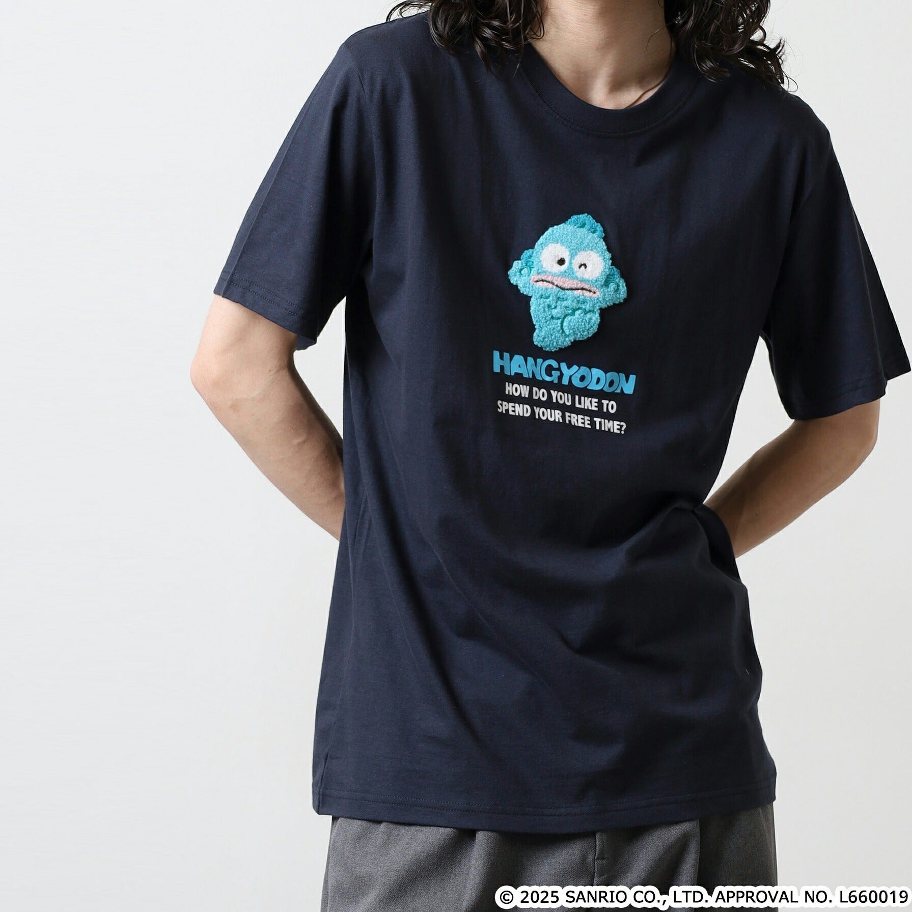 ハンギョドン Tシャツ 半袖 刺繍 プリント トップス サンリオ キャラクターズ メンズ レディース hg1152-268