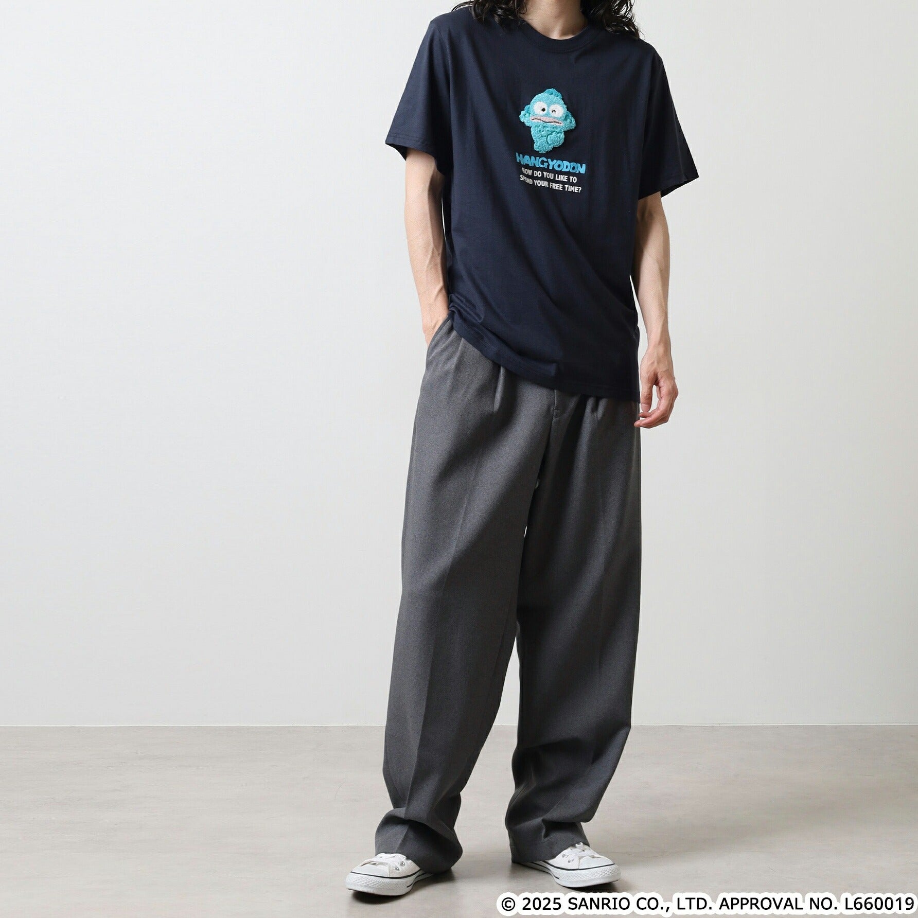 ハンギョドン Tシャツ 半袖 刺繍 プリント トップス サンリオ キャラクターズ メンズ レディース hg1152-268