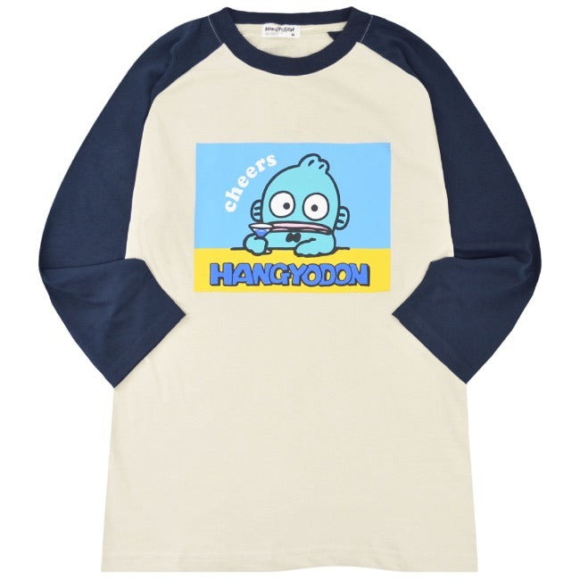 ハンギョドン Tシャツ 長袖 ロンT 七分袖 サンリオ キャラクターズ プリント ラグラン メンズ レディース hg1243-26