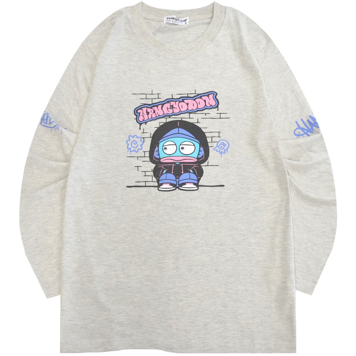 ハンギョドン ロンT 長袖 Tシャツ サンリオキャラクターズ プリント 春 秋 hg1253-31
