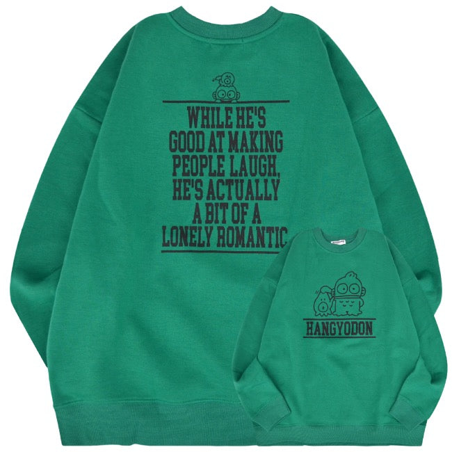 ハンギョドン 裏起毛 スウェット トレーナー ビッグ オーバーサイズ サンリオ キャラクターズ プリント メンズ レディース hg1344-154