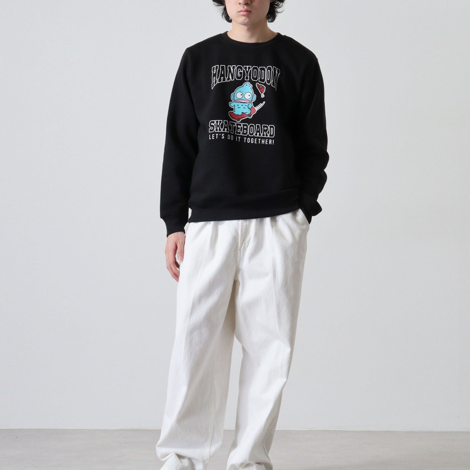 ハンギョドン トレーナー スウェット 裏起毛 サンリオ キャラクターズ プリント 刺繍 メンズ レディース hg1344-64