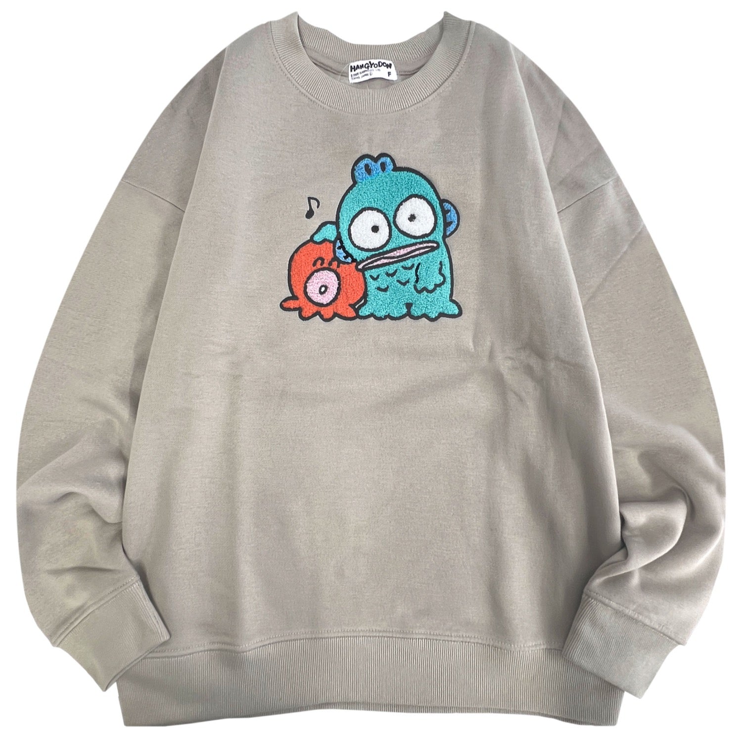 ハンギョドン さゆりちゃん サガラ刺繍 裏起毛ビッグシルエット トレーナー オーバーサイズ サンリオ プリント Sanrio hg1354-93