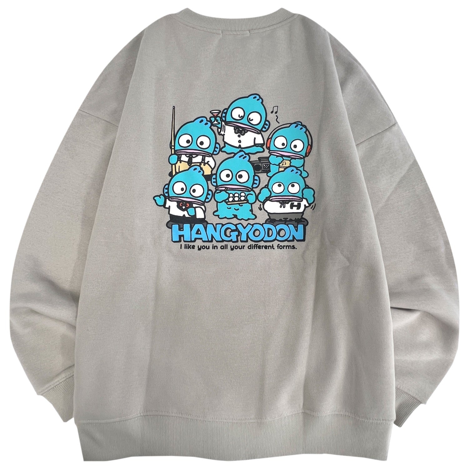 ハンギョドン さゆりちゃん サガラ刺繍 裏起毛ビッグシルエット トレーナー オーバーサイズ サンリオ プリント Sanrio hg1354-93