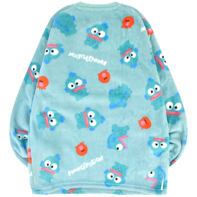 ハンギョドン トレーナー スウェット パンツ フリース セットアップ 総柄 ルームウェア 部屋着 パジャマ サンリオ キャラクターズ hg1644-97