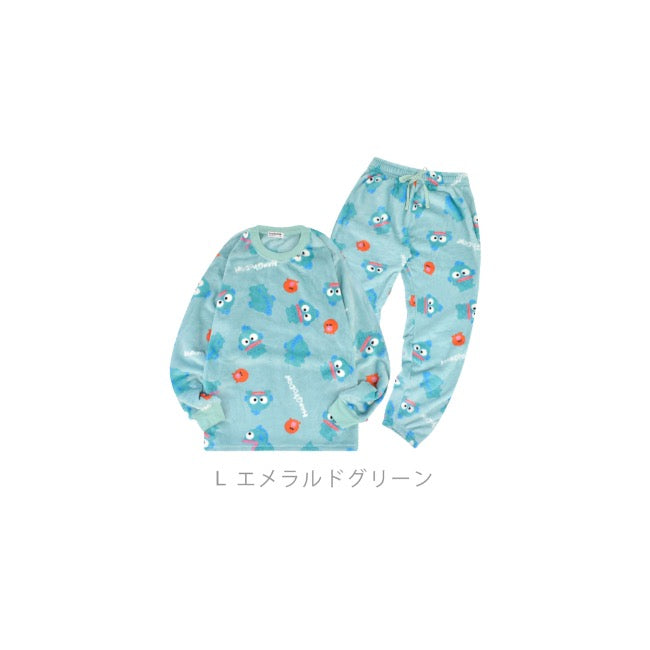 ハンギョドン トレーナー スウェット パンツ フリース セットアップ 総柄 ルームウェア 部屋着 パジャマ サンリオ キャラクターズ hg1644-97