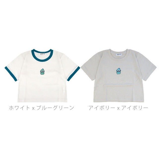 ハンギョドン Tシャツ ちびT サンリオ キャラクターズ 刺繍 レディース ショート丈 半袖 hg2142-332