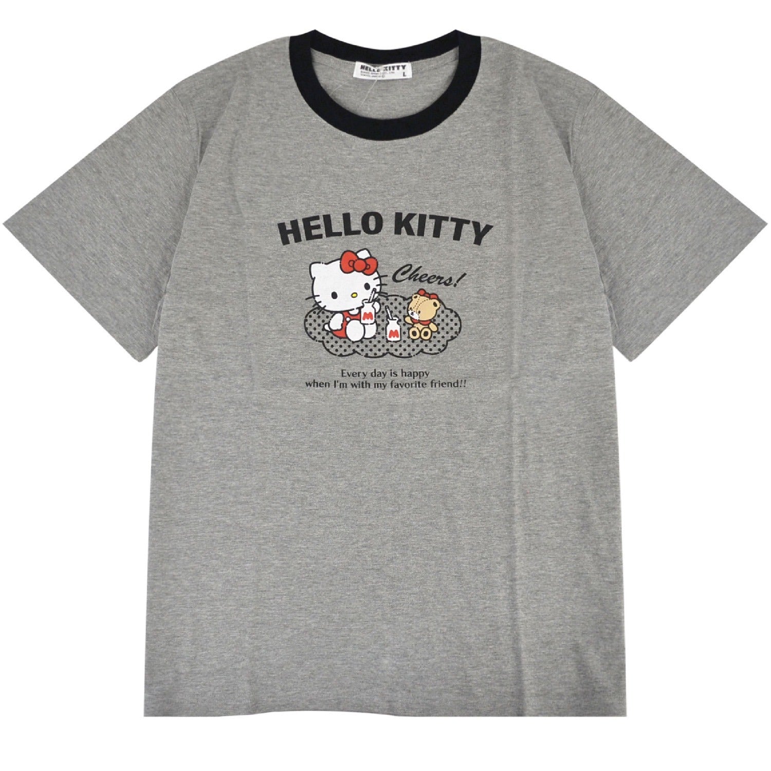 ハローキティ Tシャツ 半袖 プリント トップス リンガーネック サンリオ キャラクターズ メンズ レディース hk1152-187